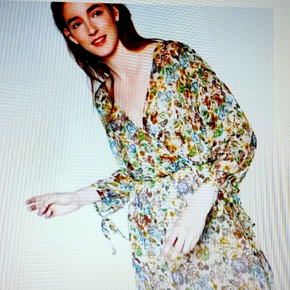 Zara Womens Floral Semi Sheer Overlay Dress /Size S - Picture 3 of 13